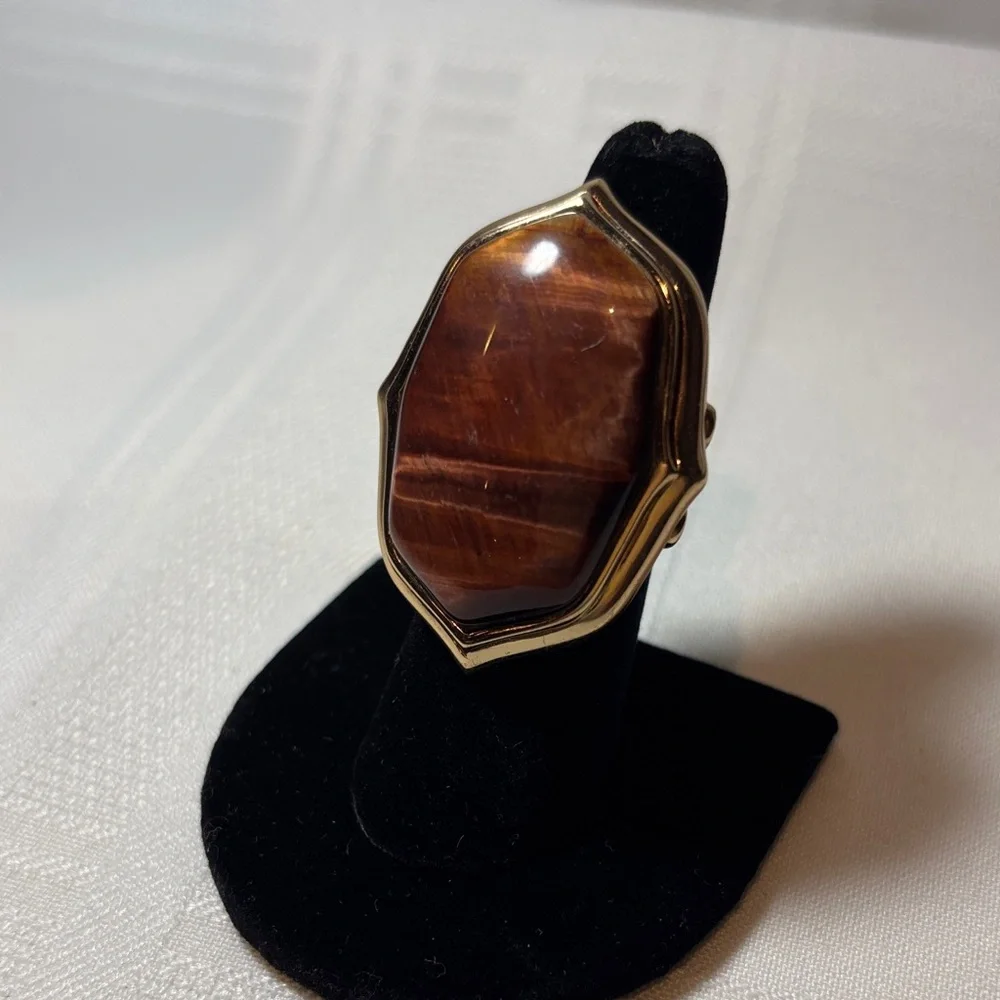 Studio Barse Brown Tiger's Eye Cocktail Ring - Picture 2 of 5